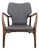 Mid-Century Modern Lounge Chair With Wooden Frame and Grey Upholstery For Sale