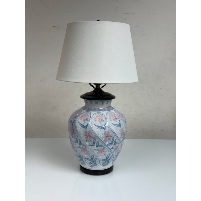 Late 20th Century Chinoiserie Ceramic Table Lamp For Sale - Image 5 of 12
