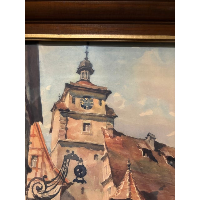 Vintage German Architectural Print of Rothenburg Ob Der Tauber “Weißer Turm,” C. 1935–1955 For Sale - Image 10 of 12