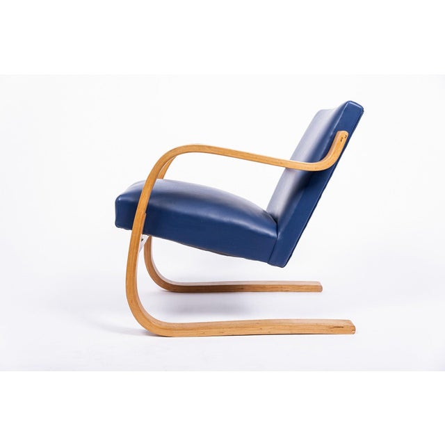 Early Production Bauhaus 402 Blue Arm Chair by Alvar Aalto, Made in Finland, 1930s For Sale - Image 11 of 14