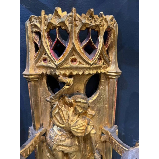Late 19th Century Caldwell Gothic St Michael Motif Sconces - a Pair For Sale In New York - Image 6 of 9