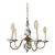 Vintage Dutch Delft Blue & White Porcelain Patinated Brass 5-Arm Chandelier For Sale