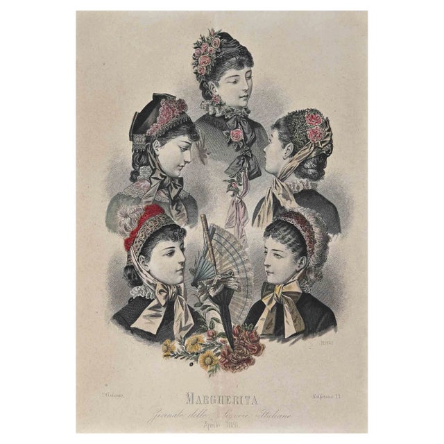 Margherita, Gennaio delle Signore, Original Lithograph, 1881 For Sale