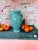 Mid-Century Modern Vintage Blue Vase Shawnee Pottery Handled For Sale - Image 3 of 10