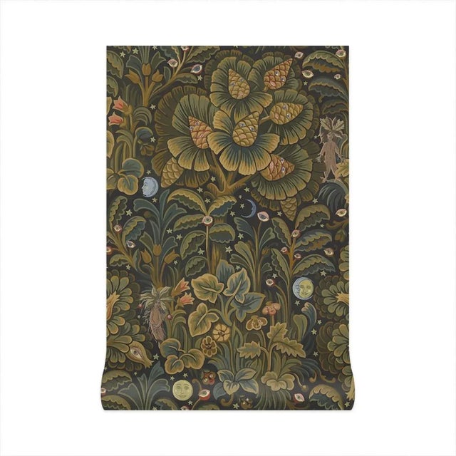 House Of Hackney Moon Garden Wallpaper - Midnight For Sale In New York - Image 6 of 6