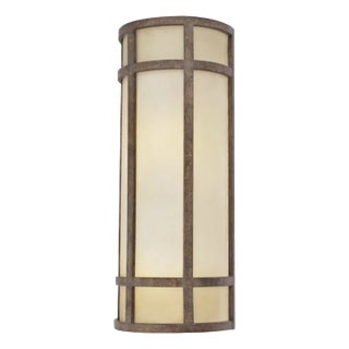Fresco Italian Indoor or Outdoor Wall Sconce in Rustic Bronze For Sale