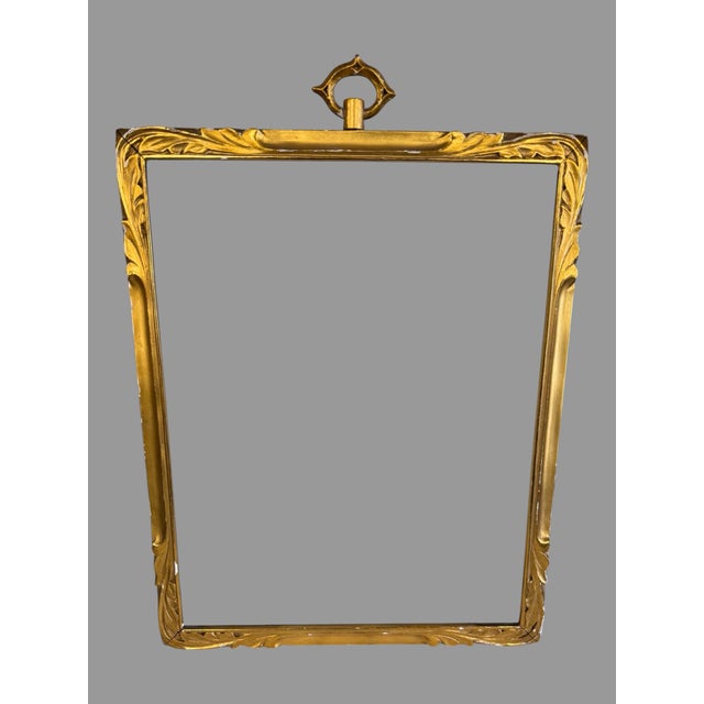 Mid 20th Century Antique French of Italian Gilt Wooden Hanging 18" Picture Photo Mirror Frame For Sale - Image 5 of 8