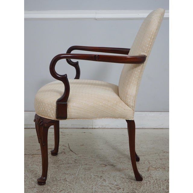 Queen Anne Pair of Southwood Mahogany Arm Chairs For Sale - Image 3 of 18