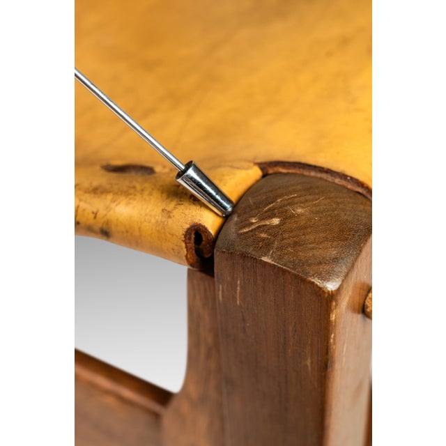 Safari Tanned Saddle Leather & Oak Lounge/Side Chair Designed by Biermann Werner for Arte Sano, Colombia, C. 1960's For Sale - Image 12 of 12