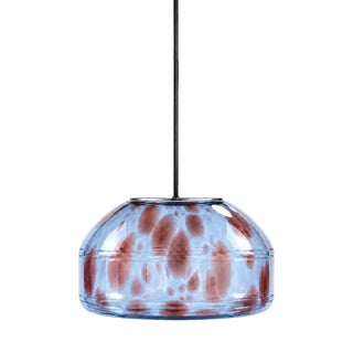 Azure Speckled Blown Glass Pendant Light by Artem Zakharchenko-Halytskyi For Sale