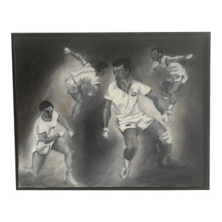 1969 Original Olympic Painting Men's Decathlon, Signed by Artist For Sale