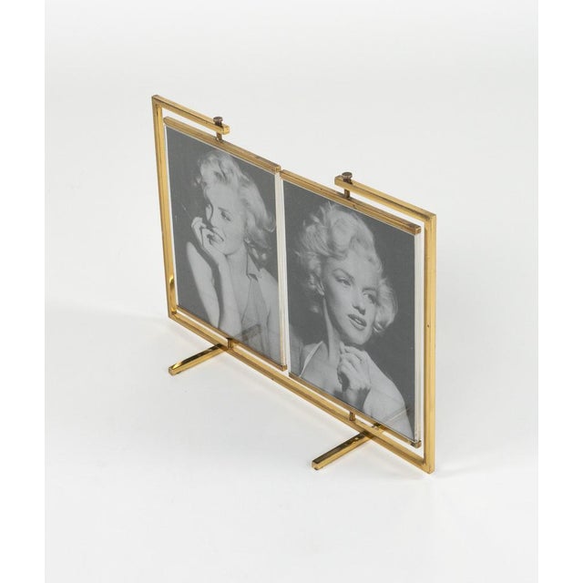 Mid-Century Modern Brass and Acrylic Swivel Picture Frame, 1950s For Sale - Image 15 of 18