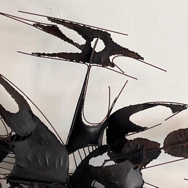 Brutalist Iron Wall Sculpture by M. Di Giovanni, 1970s For Sale - Image 6 of 11