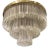 Ballroom Size Midcentury Round Flush Mount Tiered Glass Chandelier For Sale