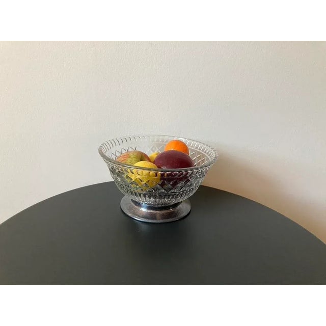 English Art Deco Crystal Glass and Silver Centerpiece Bowl, Circa Early 20th Century For Sale - Image 12 of 12