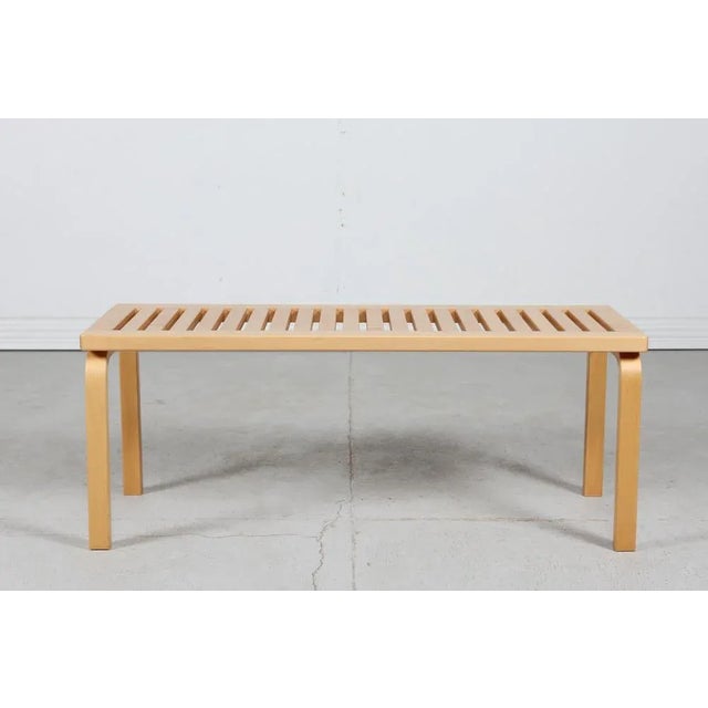 Vintage Birch Bench Model 153a by Alvar Alto for Artek, Finland, 1980s For Sale - Image 10 of 10