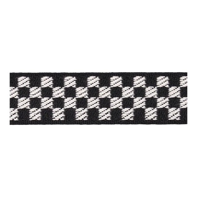 Sample - Schumacher Zee Tape Narrow, Black & Ivory For Sale