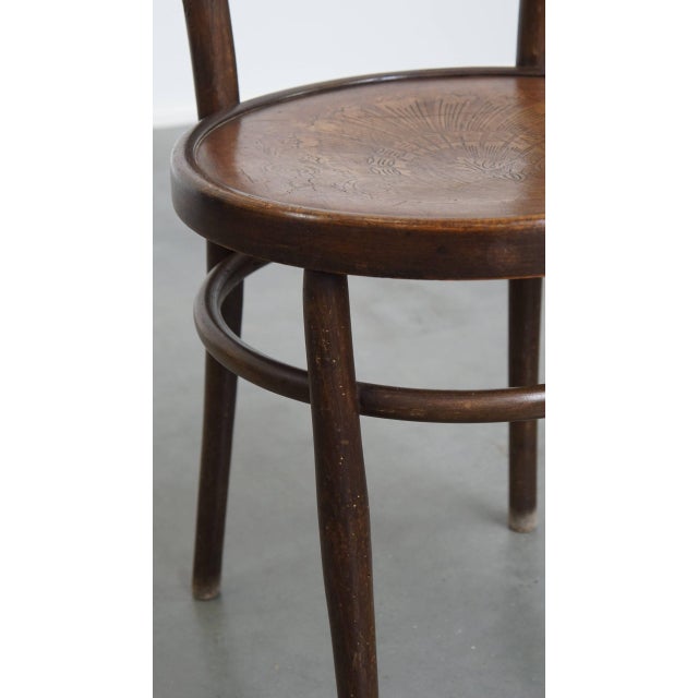 Brown Bistro Chair in the style of Thonet with Carvings For Sale - Image 8 of 15