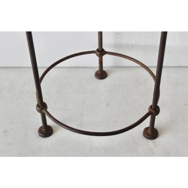 Cast Iron Ornate Cylindrical Plant Stand With Patina Vintage For Sale - Image 9 of 11