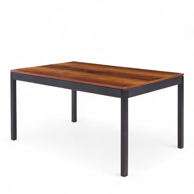 Brown Milo Baughman for Directional Mid Century Rosewood, Walnut and Ash Expanding Dining Table With 2 Leaves For Sale - Image 8 of 13