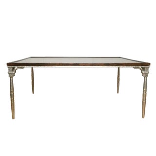 Dessin Fournir Large Gilt Iron and Mahogany Coffee Table For Sale