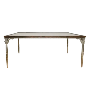 Dessin Fournir Large Gilt Iron and Mahogany Coffee Table