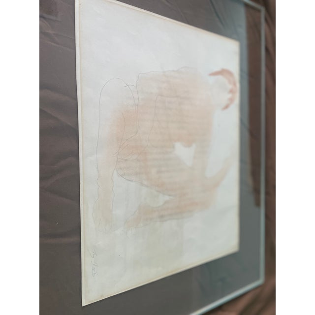 Orange 1902 Auguste Rodin "Nu" Color Lithograph - Signed Robert Kulicke Float Frame, Franz Bader Provenance For Sale - Image 8 of 16