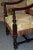 Wood Antique Carved Oak Armchair 1920s Tudor Style High Back Fringe Stretcher Base For Sale - Image 7 of 13