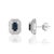 1.46ct Blue Sapphire & Diamond Double Halo Art Deco Earrings in 14k Gold- A Pair For Sale - Image 4 of 16