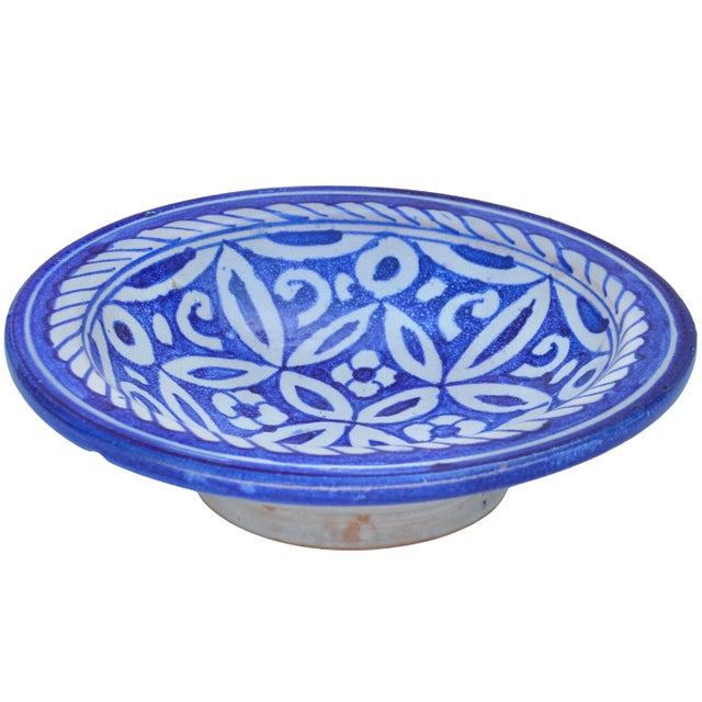 Mid 20th Century Handmade Blue Moorish-Patterned Ceramic-Art Decorative Plate For Sale In New York - Image 6 of 9