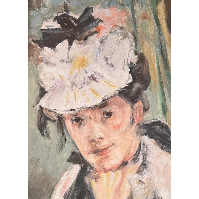 Mid-Century Portrait Painting Oil on Canvas After Edouard Manet For Sale - Image 4 of 7