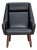 Danish Highback Armchair in Black Leatherette and Teak, 1970s For Sale