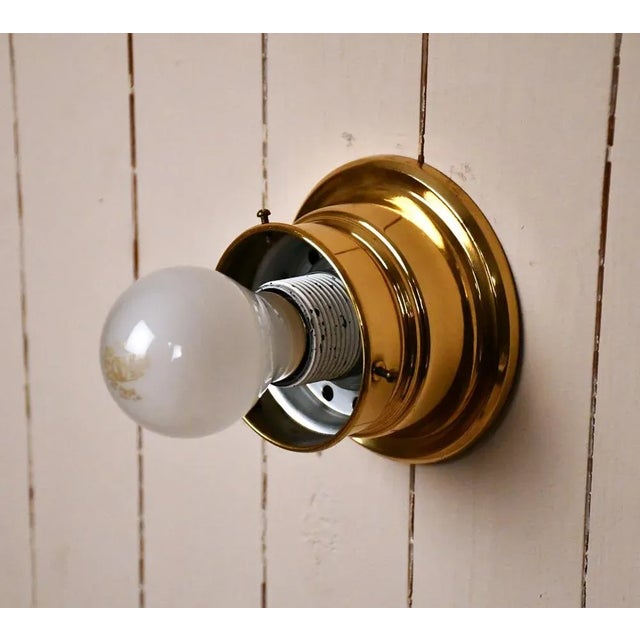 Gold Swedish Brass and Glass Sconces from Arvid Böhlmarks Lampfabrik AB, 1940s, Set of 2 For Sale - Image 8 of 11