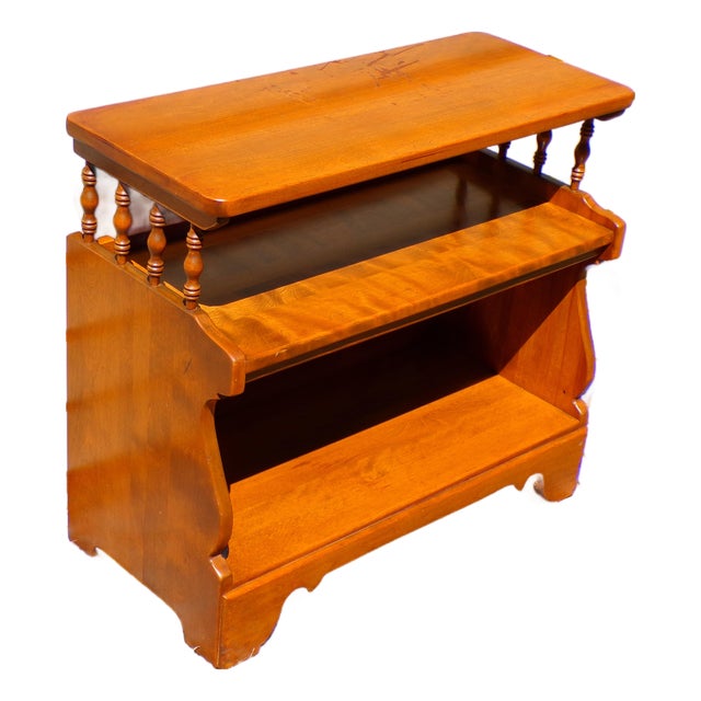 Vintage Ethan Allen American Traditional Maple Etagere Small Bookcase Shelf For Sale