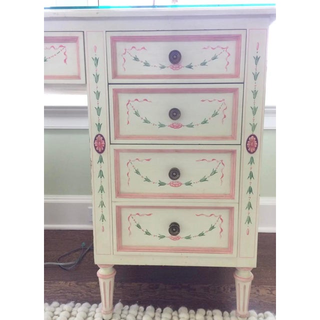 Julia Gray Hand Painted Desk For Sale - Image 4 of 7