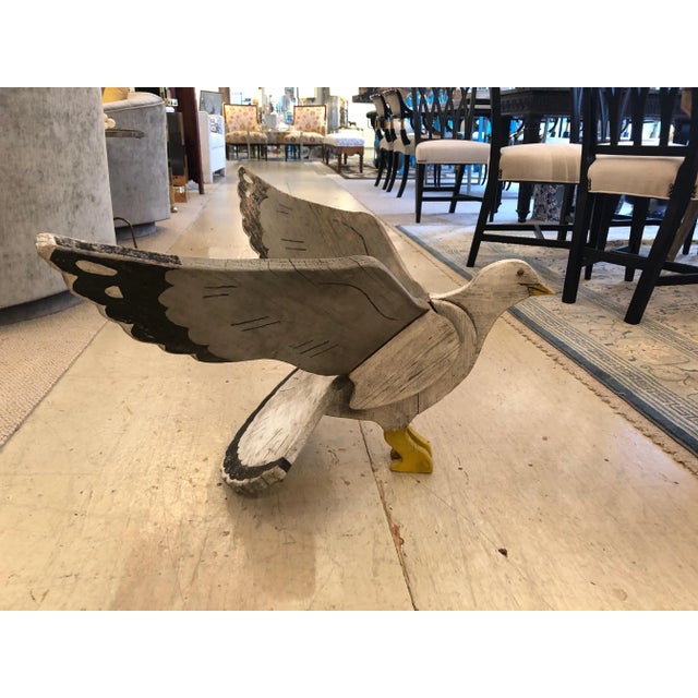 1950s Vintage Nantucket Hand Carved & Painted Folk Art Seagull Sculpture For Sale - Image 11 of 11