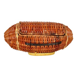 Vintage Wicker Football Basket For Sale