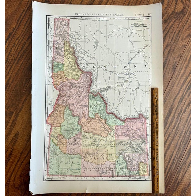 Antique Idaho Map: Rand McNally, c. 1897 For Sale - Image 9 of 10