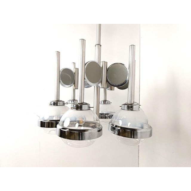 Vintage Italian Space Age Glass Globe Chandelier, 1970s For Sale - Image 6 of 11