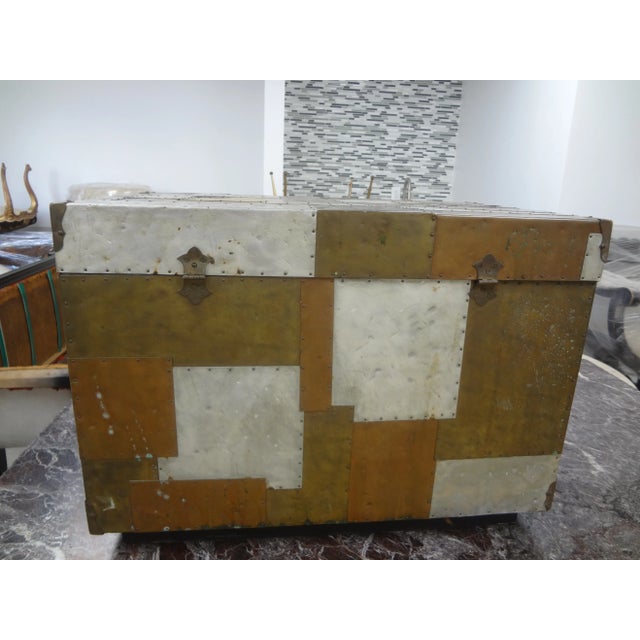 Copper Paul Evans Style Cityscape Patchwork Burlwood Chest For Sale - Image 8 of 11