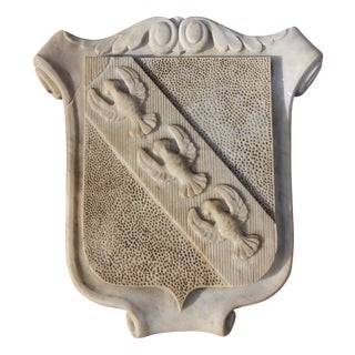 Large Sculpted Marble Coat of Arms of Lorraine, 19th Century For Sale