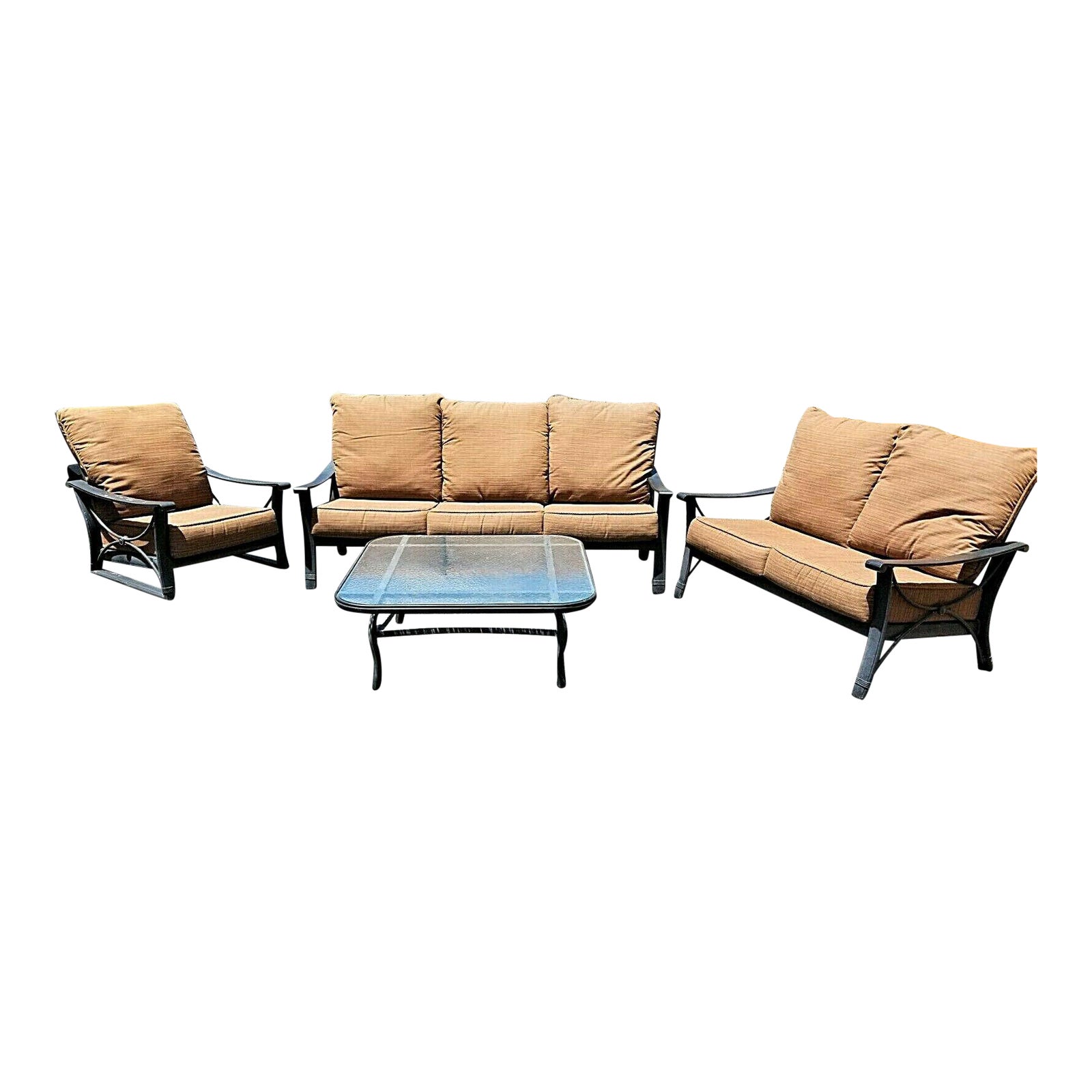 Cast Aluminum Outdoor Patio Furniture By Mallin Set Of 4 Chairish