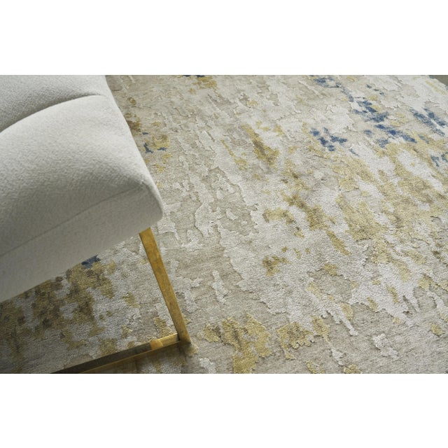2020s Exquisite Rugs Laureno Hand-Knotted Bamboo Silk & Cotton Beige/Gold Rug-8'X10' For Sale - Image 5 of 7