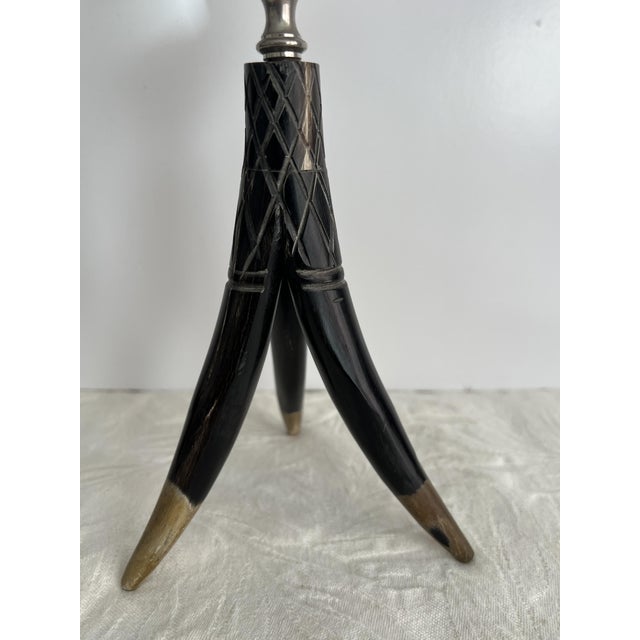 American Vintage Standing 3 Black Horn Magnifying Glass For Sale - Image 3 of 4