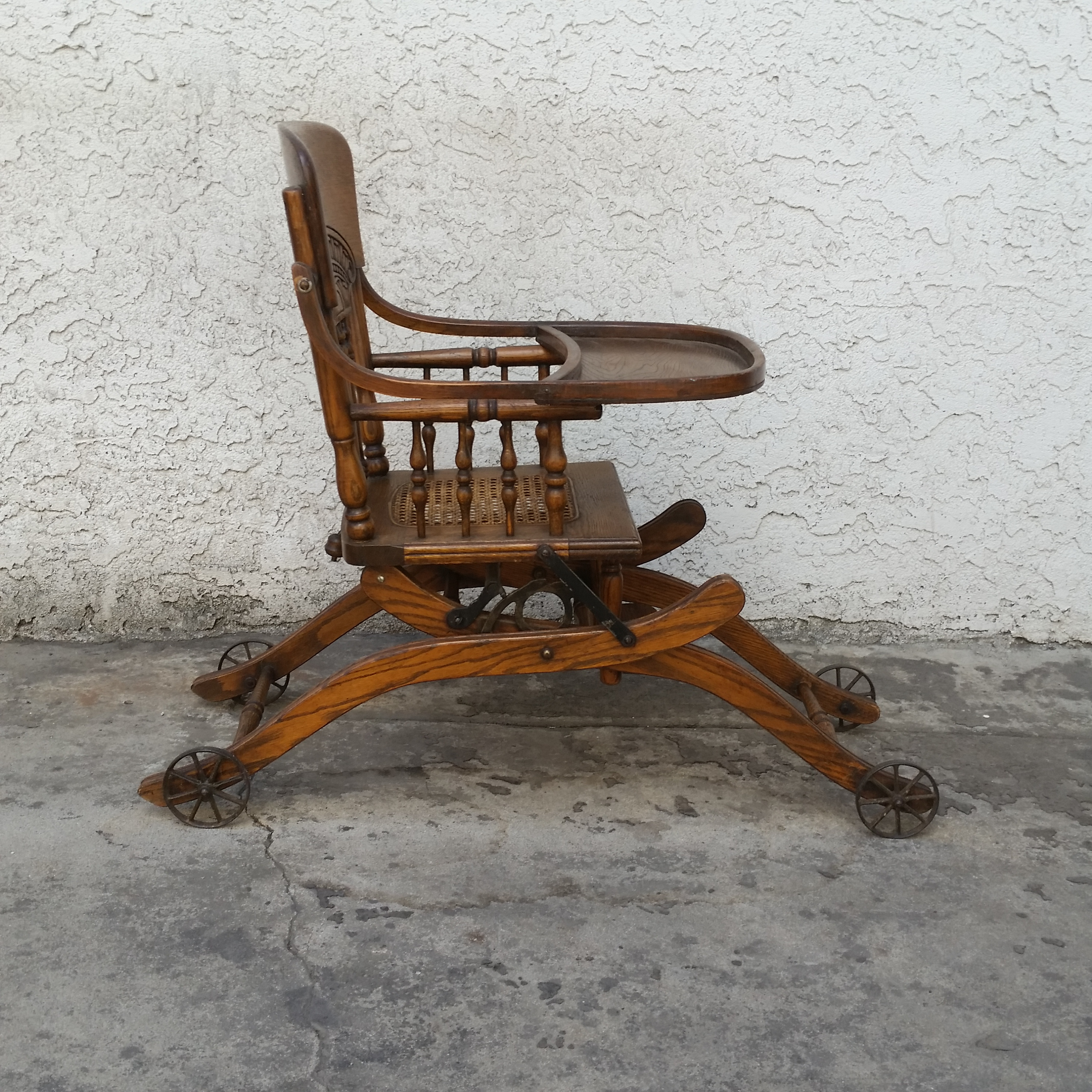 antique convertible high chair stroller