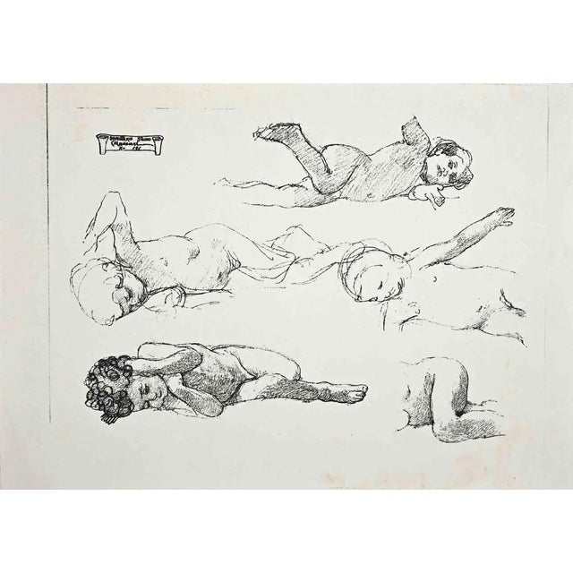 Study for a Fresco is an original lithograph realized by Cesare Maccari in the early 20th Century. Good conditions. The...