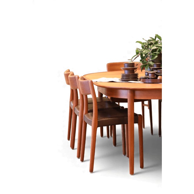 Wood Danish Dining Chairs in Teak and Leather, 1960s, Set of 6 For Sale - Image 7 of 18