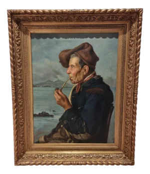 Duranti, Neapolitan Fisherman, 1870, Oil on Canvas, Framed