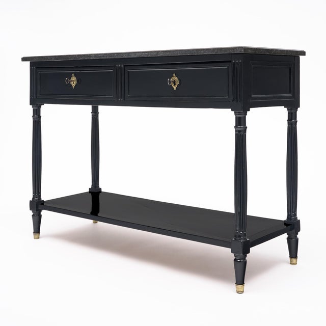 Louis XVI Console Table, Ebonized Mahogany, Marble, French, 1800 For Sale In Austin - Image 6 of 9