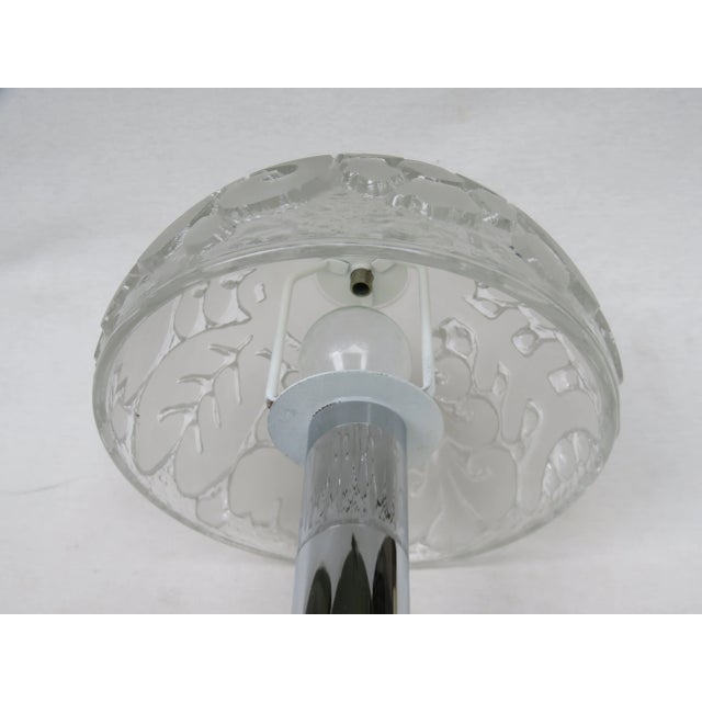 Small Pressed Glass and Chrome Mushroom Table Lamps from Peill & Putzler, 1970s, Set of 2 For Sale - Image 11 of 18